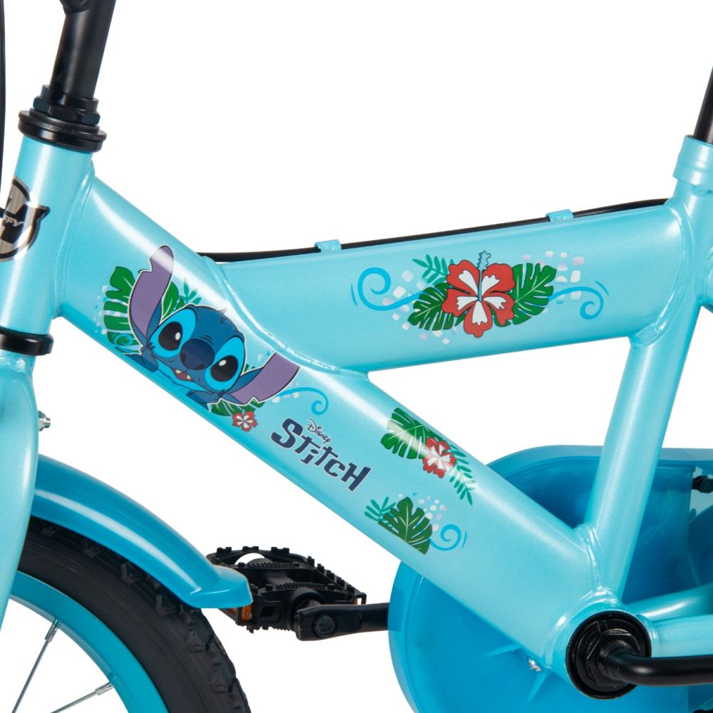 Bicicleta cu roti ajutatoare, Huffy, Disney Stitch, 16 inch, Blue