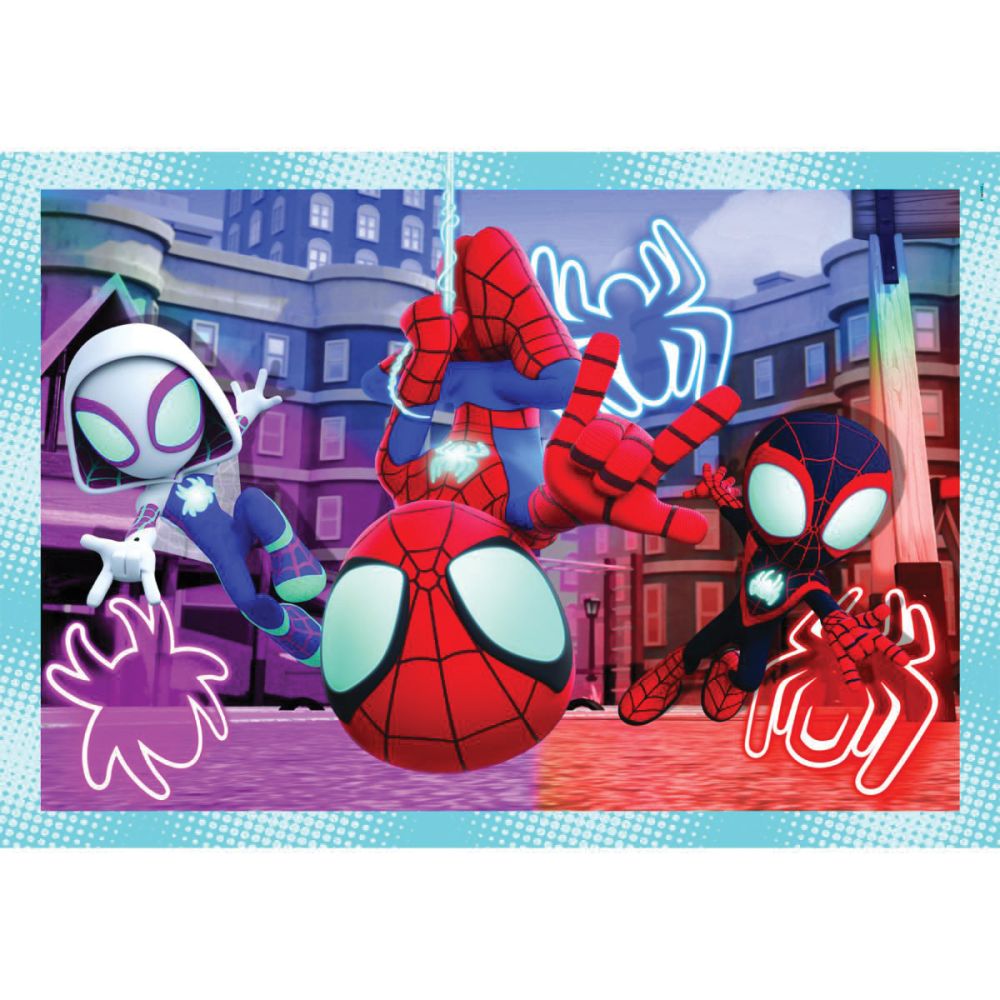 Puzzle 4 in 1, Clementoni, Spidey si Prietenii sai Fantastici, 12, 16, 20, 24 piese
