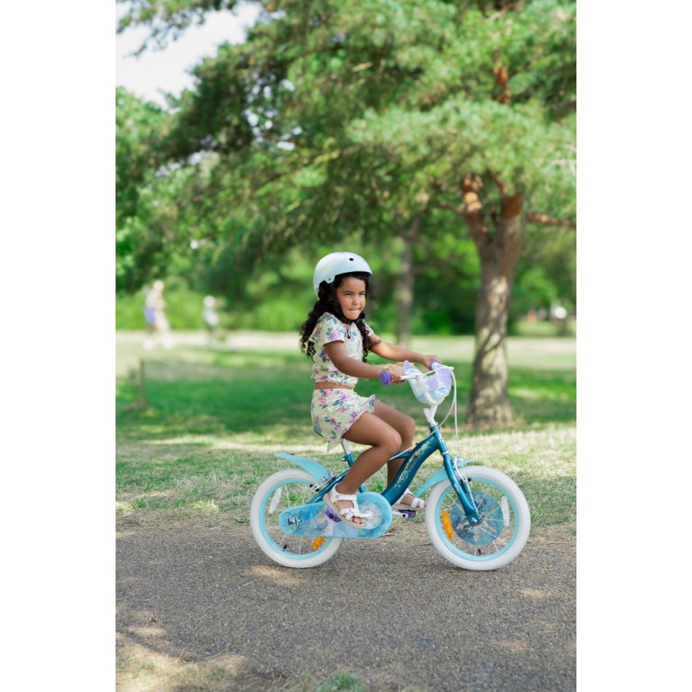 Bicicleta cu roti ajutatoare, Huffy, Disney Frozen, 16 inch, Blue