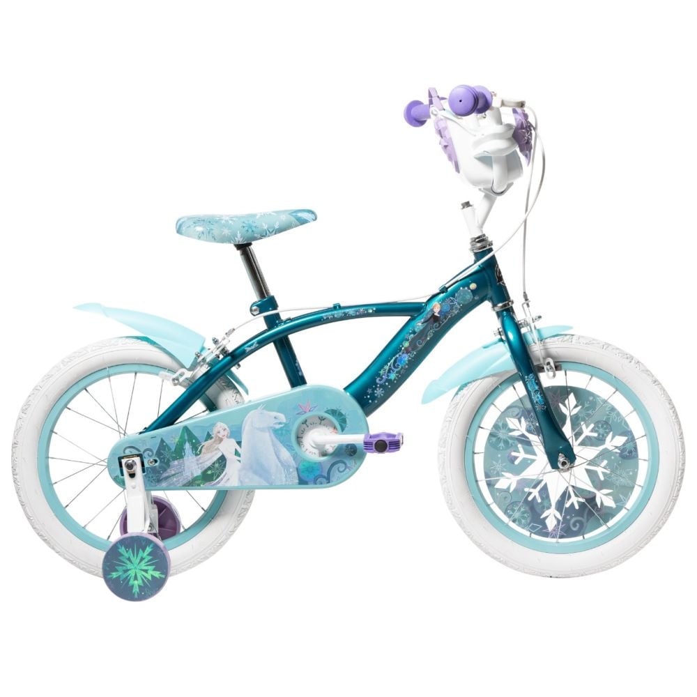Bicicleta cu roti ajutatoare, Huffy, Disney Frozen, 16 inch, Blue