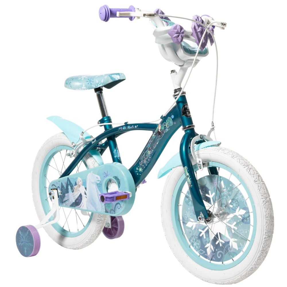 Bicicleta cu roti ajutatoare, Huffy, Disney Frozen, 16 inch, Blue