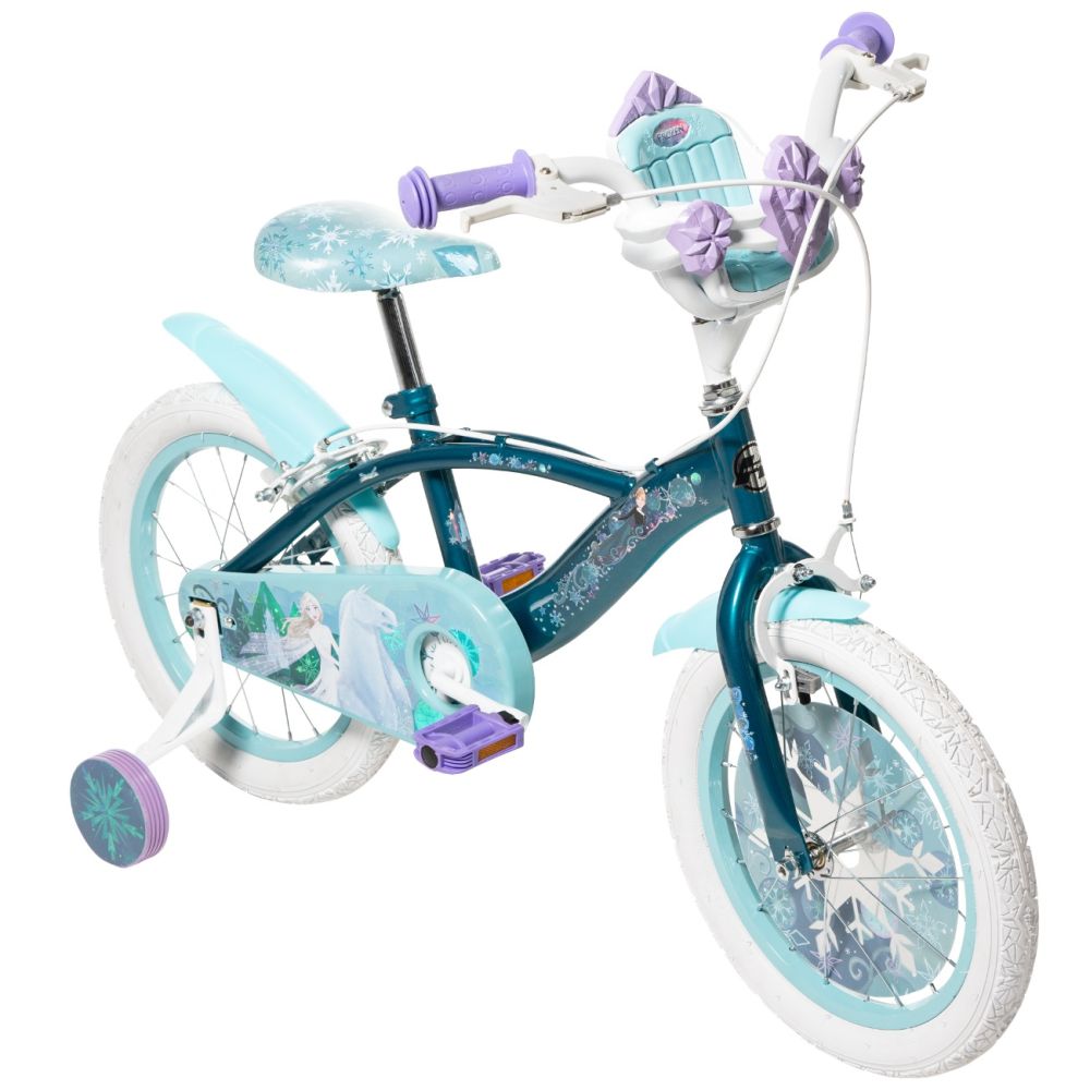 Bicicleta cu roti ajutatoare, Huffy, Disney Frozen, 16 inch, Blue