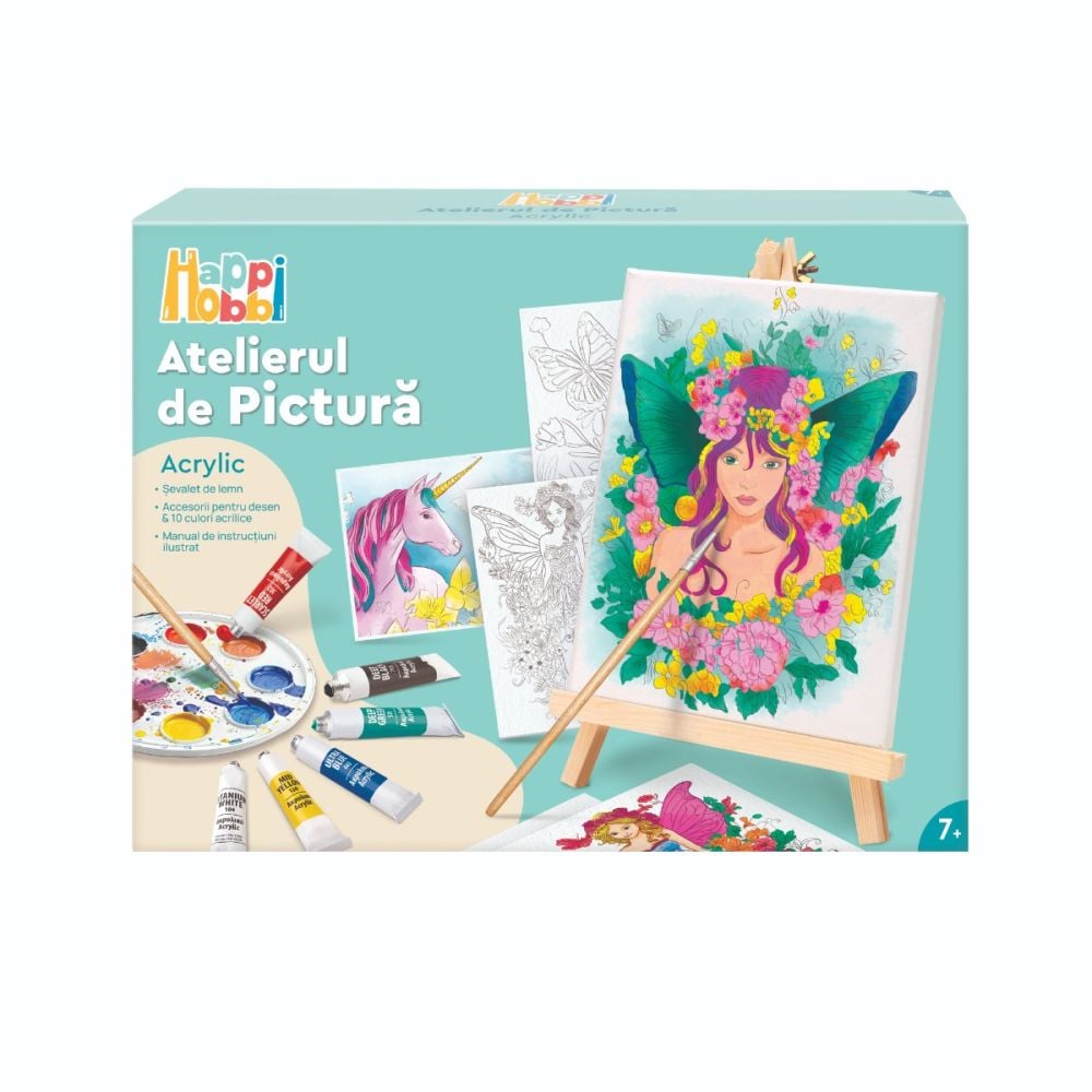 Set de pictura, Happi Hobbi, Atelierul de pictura, Acrylic, Fata cu coronita