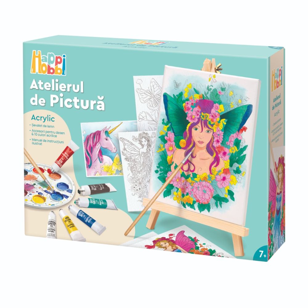 Set de pictura, Happi Hobbi, Atelierul de pictura, Acrylic, Fata cu coronita