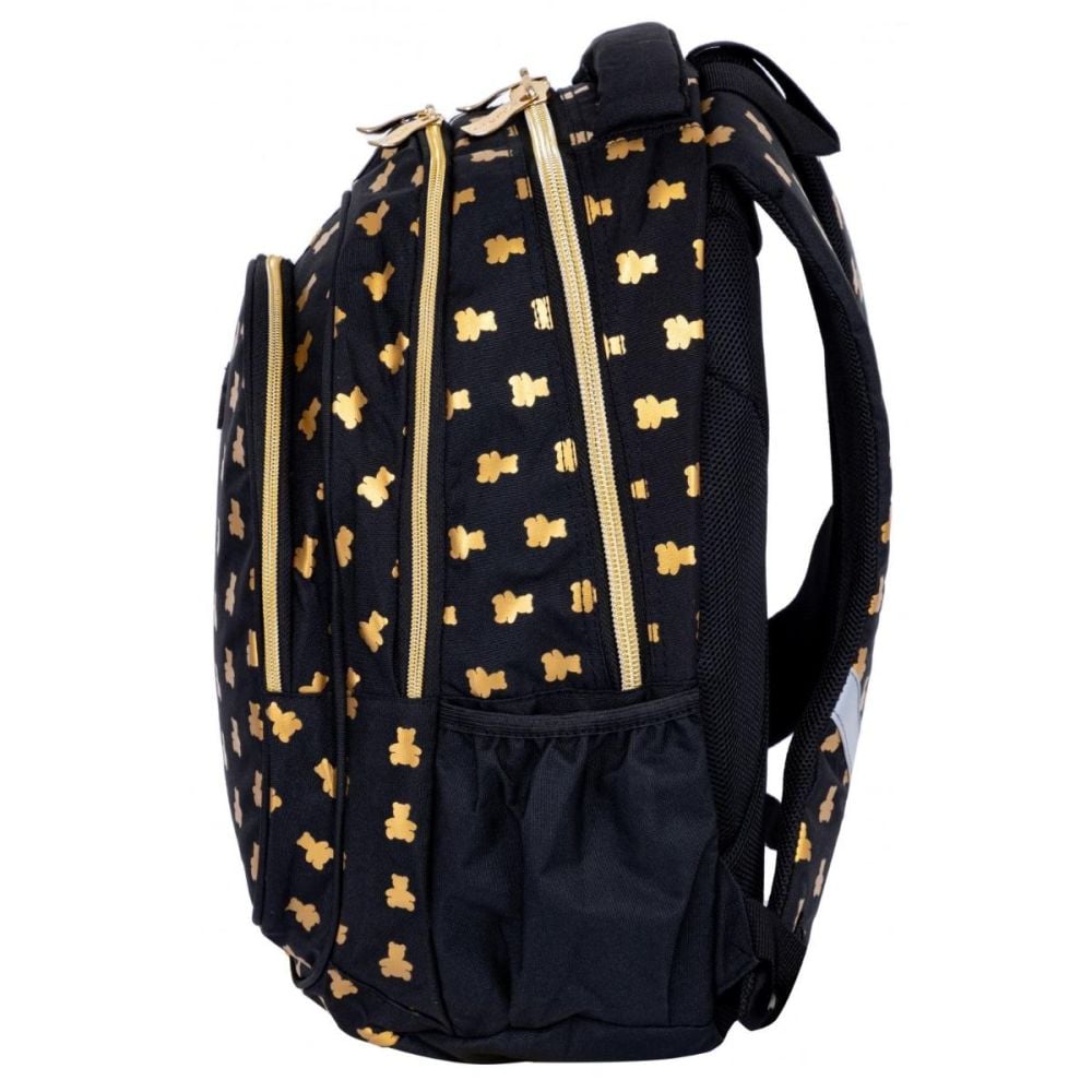 Ghiozdan cu 3 compartimente, AstraBag, Golden Teddy