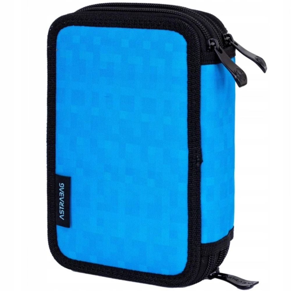 Penar cu 3 compartimente echipat, AstraBag Jumbo, Blue Pixel
