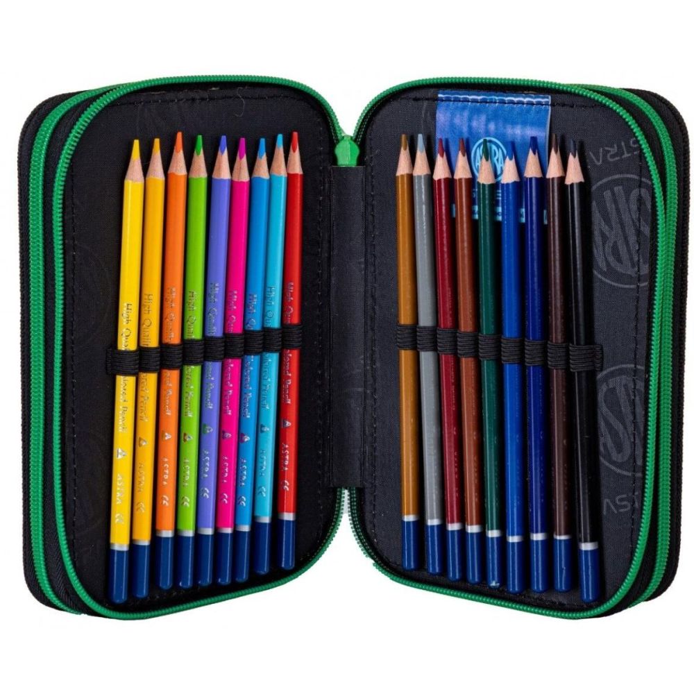 Penar cu 3 compartimente echipat, AstraBag Jumbo, Pixel Hero