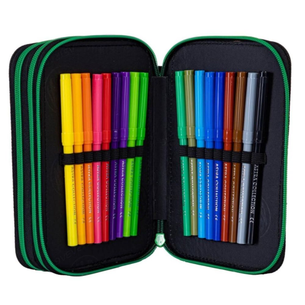 Penar cu 3 compartimente echipat, AstraBag Jumbo, Pixel Hero