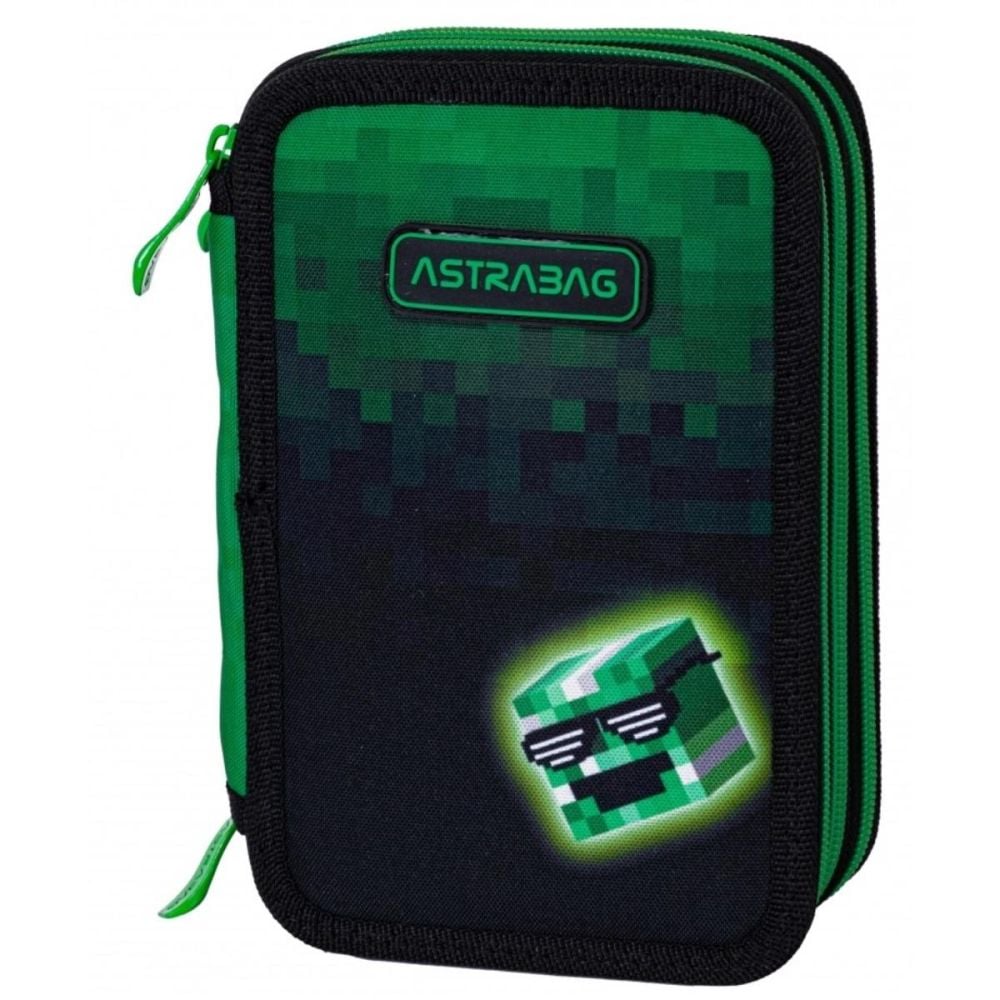 Penar cu 3 compartimente echipat, AstraBag Jumbo, Pixel Hero