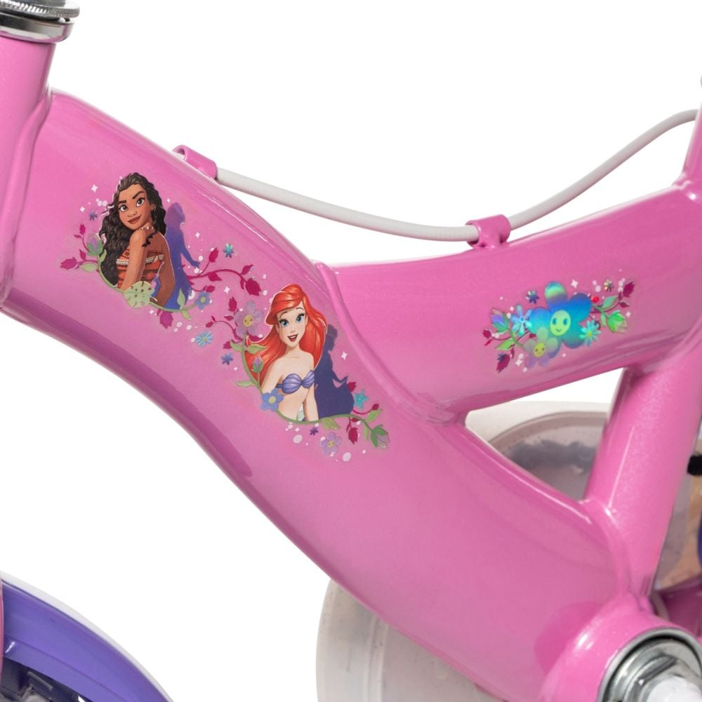 Bicicleta cu roti ajutatoare, Huffy, Disney Princess, 12 inch, Roz