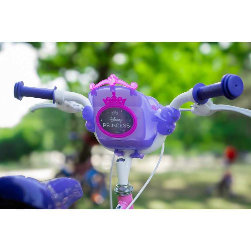 Bicicleta cu roti ajutatoare, Huffy, Disney Princess, 12 inch, Roz
