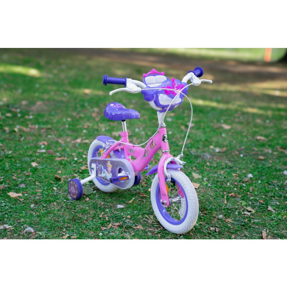 Bicicleta cu roti ajutatoare, Huffy, Disney Princess, 12 inch, Roz