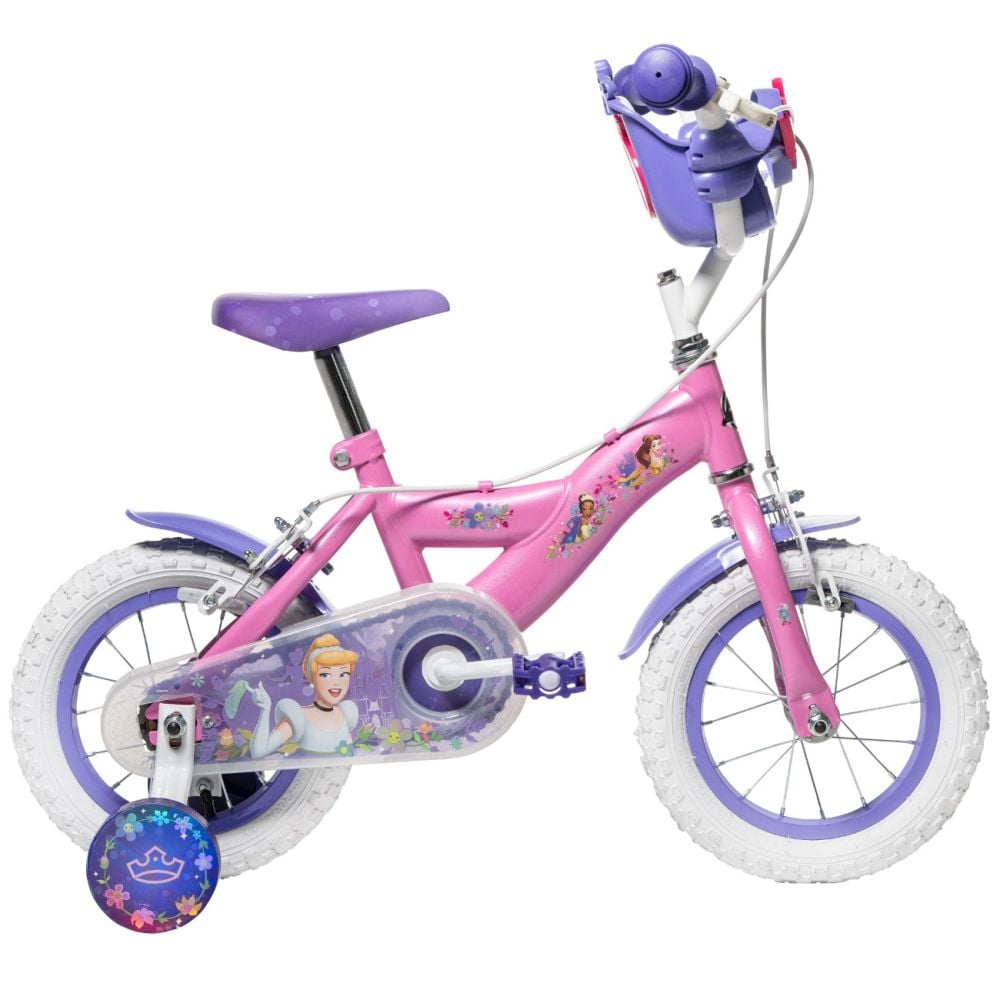 Bicicleta cu roti ajutatoare, Huffy, Disney Princess, 12 inch, Roz