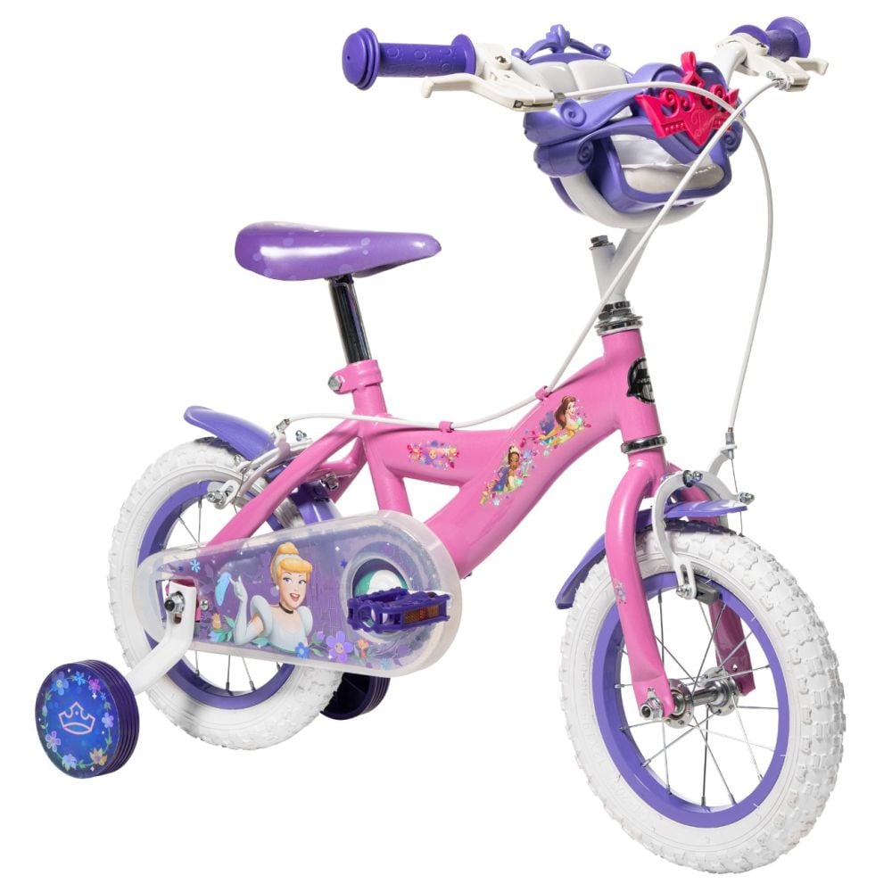 Bicicleta cu roti ajutatoare, Huffy, Disney Princess, 12 inch, Roz