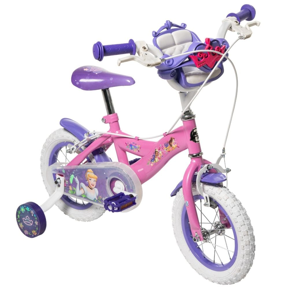 Bicicleta cu roti ajutatoare, Huffy, Disney Princess, 12 inch, Roz