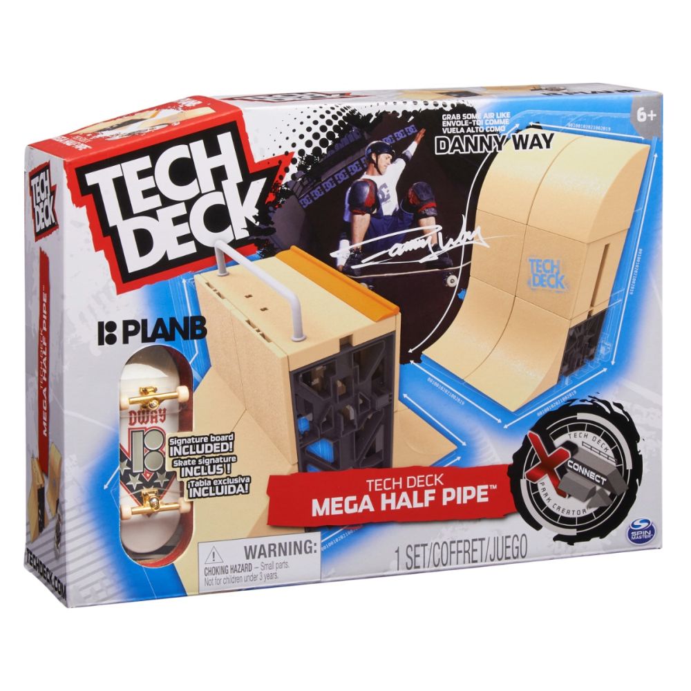 Set mini skateboard cu 2 rampe, Tech Deck, Mega Danny Way, 20137034