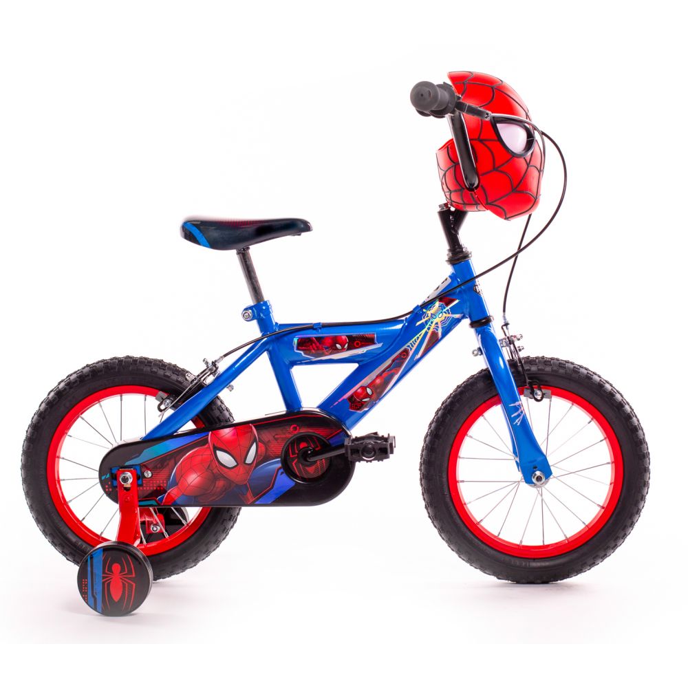 Bicicleta cu roti ajutatoare, Huffy, Marvel Spiderman, 14 inch, Rosu