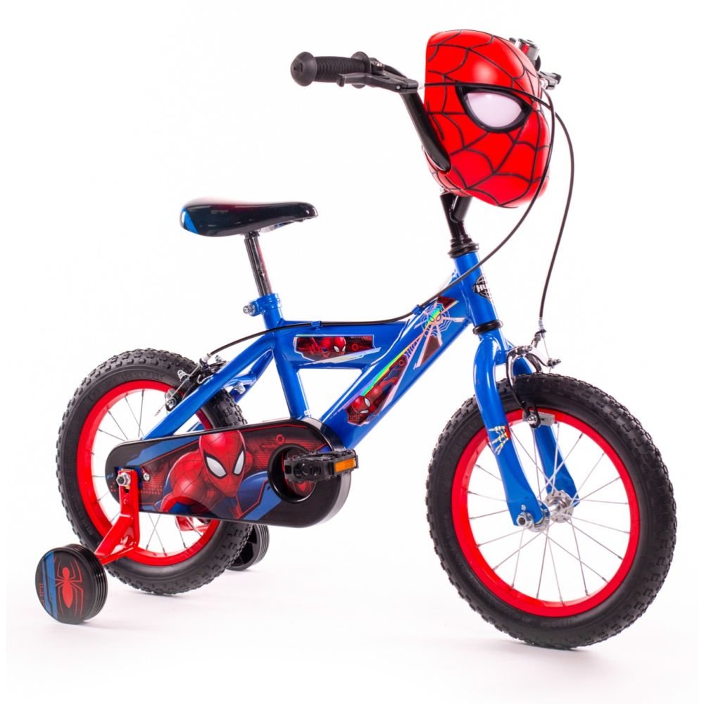 Bicicleta cu roti ajutatoare, Huffy, Marvel Spiderman, 14 inch, Rosu