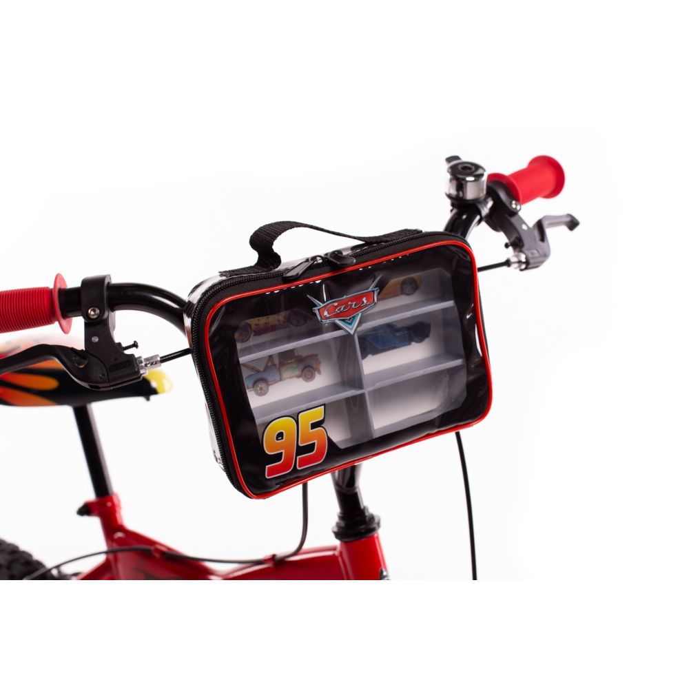 Bicicleta cu roti ajutatoare, Huffy, Disney Pixar Cars 95, 14 inch, Rosu