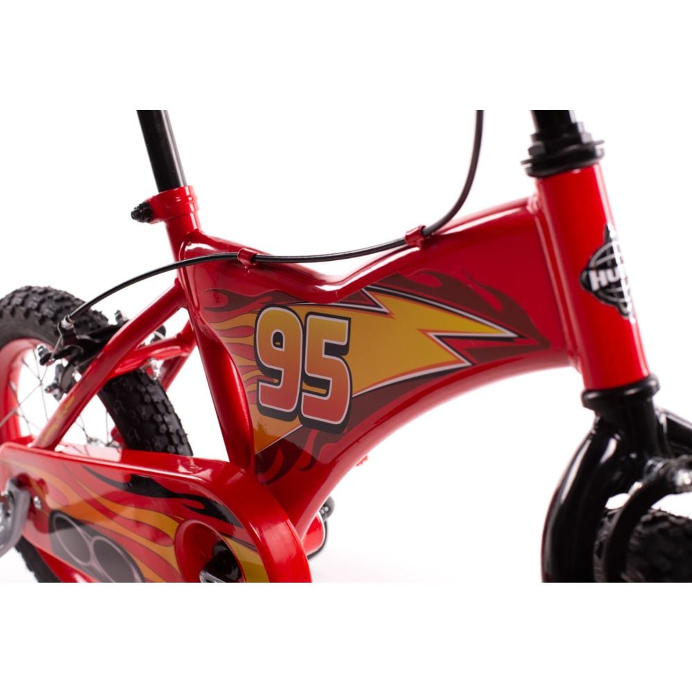 Bicicleta cu roti ajutatoare, Huffy, Disney Pixar Cars 95, 14 inch, Rosu