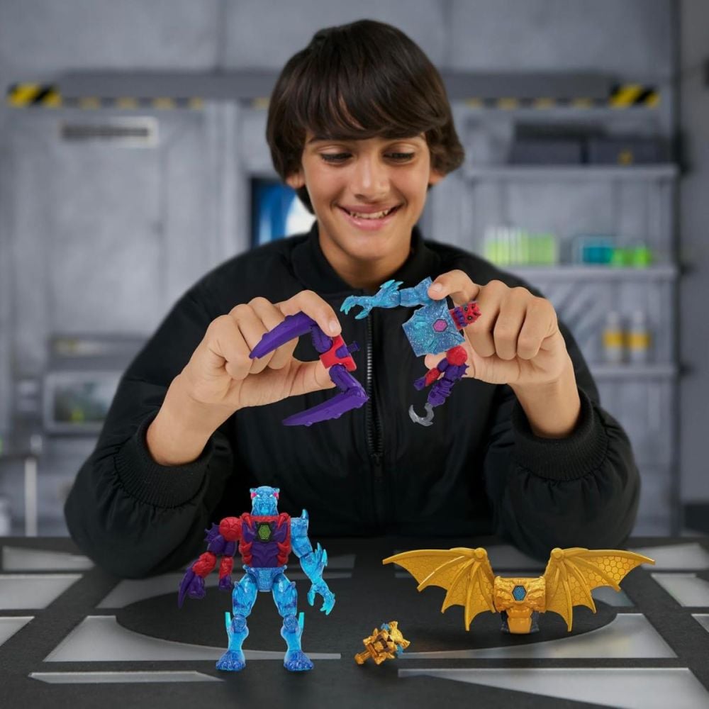 Set 2 figurine, Mr Beast Lab Hibrids, W2, Hyper Fusion, Spider Vs Energy Panther