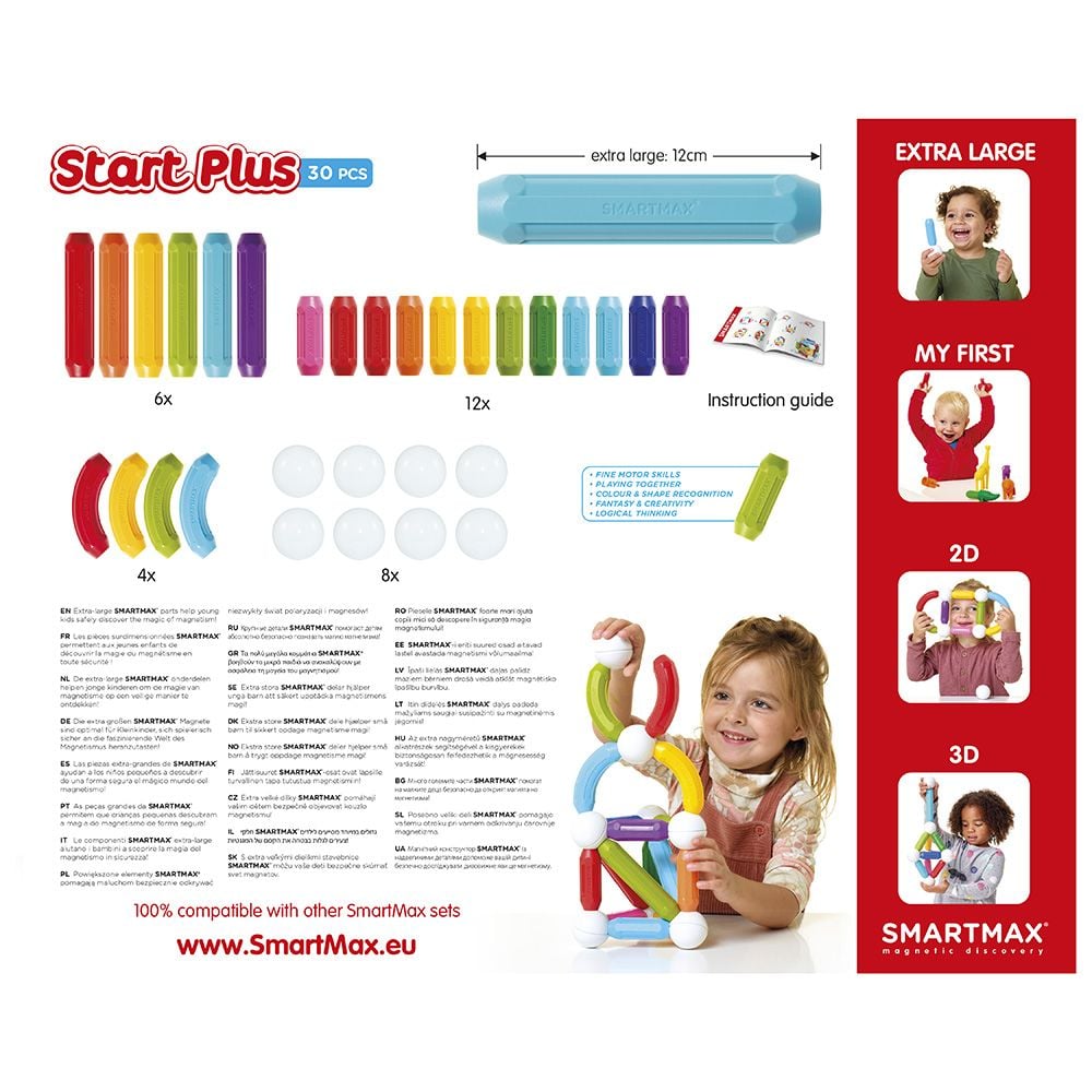 Joc magnetic, Smart Max, Start si Setul incepatorilor Plus, 30 piese