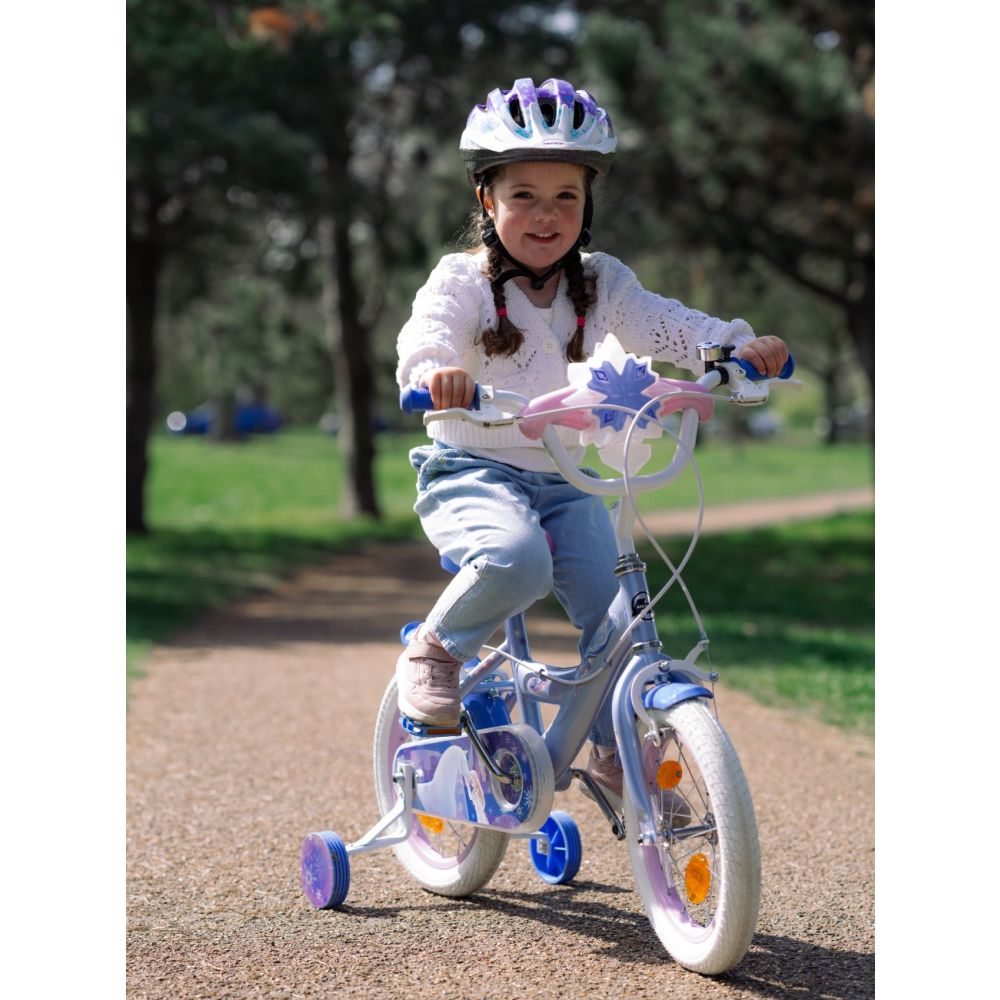 Bicicleta cu roti ajutatoare, Huffy, Disney Frozen, 14 inch, Blue