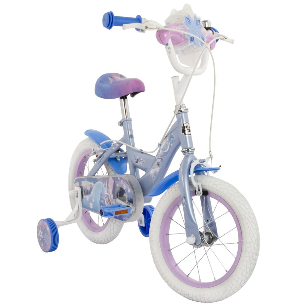 Bicicleta cu roti ajutatoare, Huffy, Disney Frozen, 14 inch, Blue