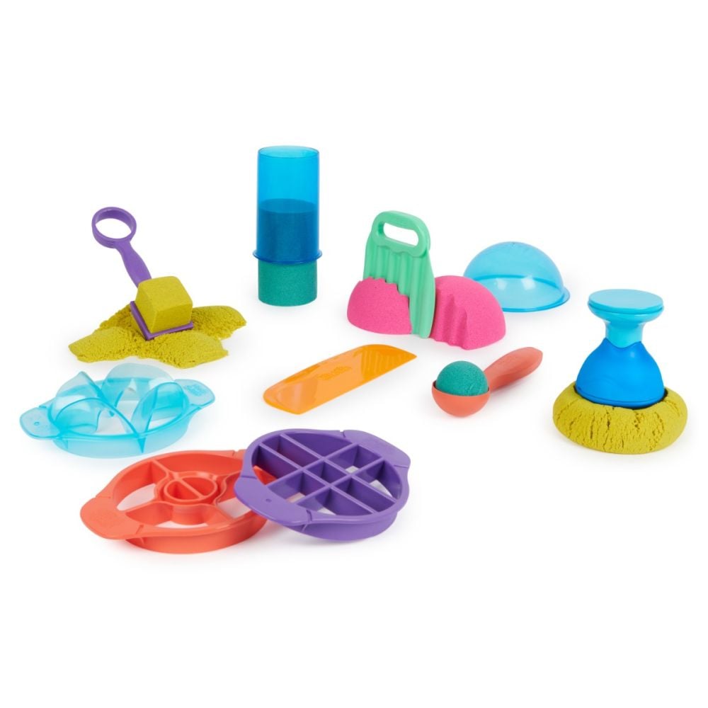 Set de joaca cu nisip si 10 forme de modelat, Kinetic Sand, 20142634