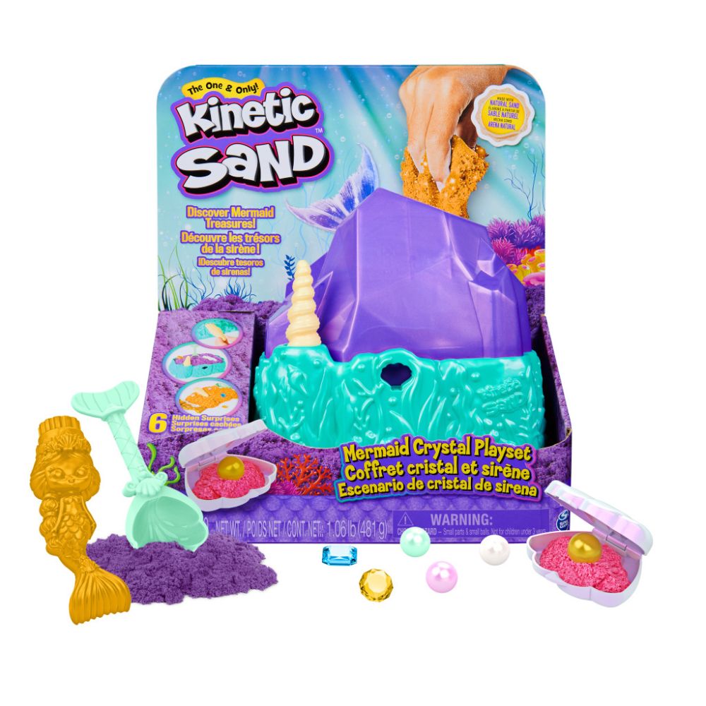 Set de joaca cu nisip si forme, Kinetic Sand, Cristalele Sirenelor, 20137315