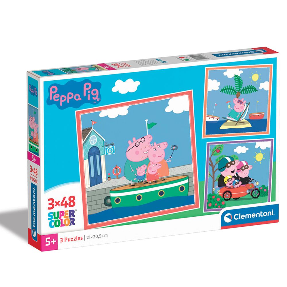 Puzzle Clementoni, Peppa Pig, 3 x 48 piese