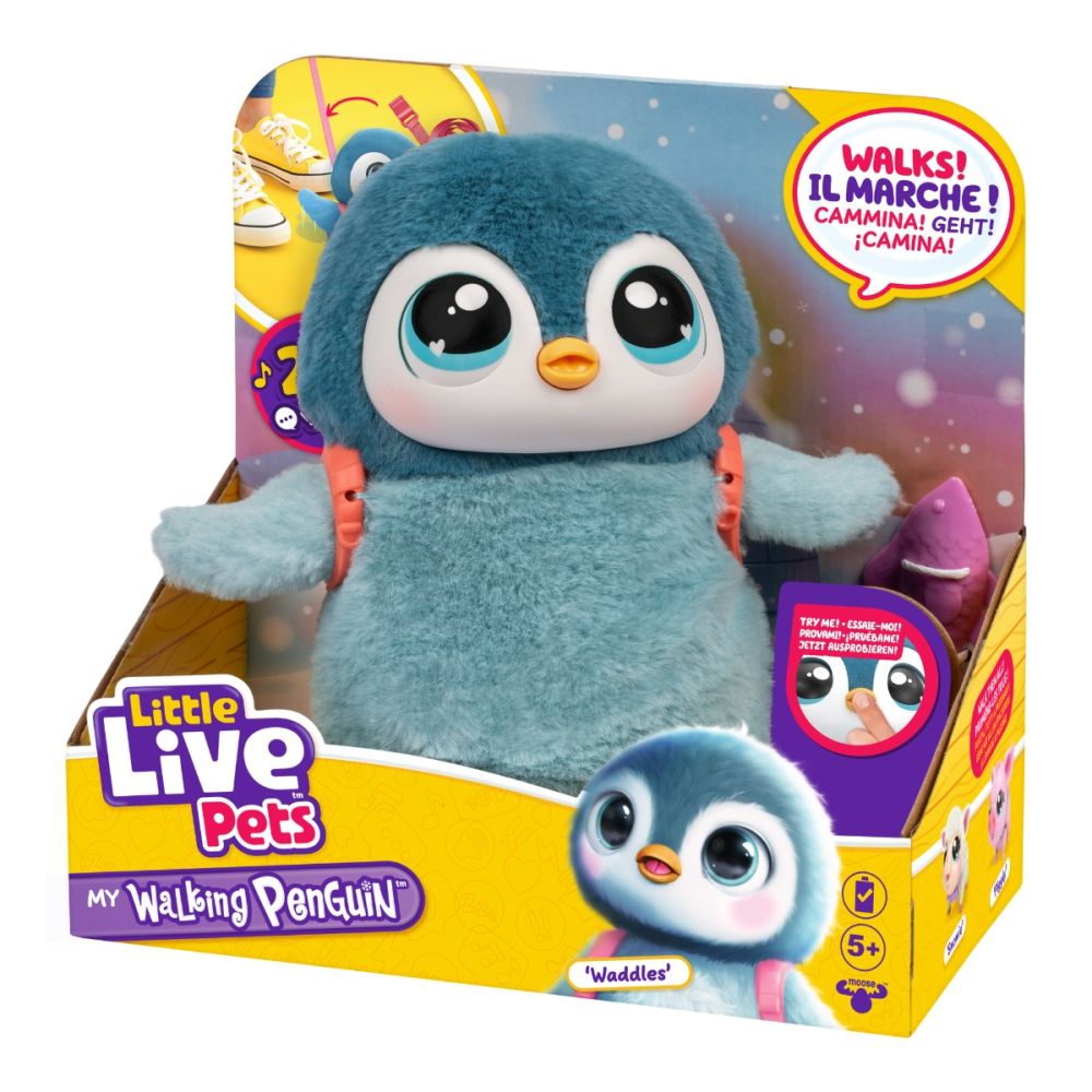 Jucarie de plus interactiva, Little Live Pets, Pinguin, Waddles