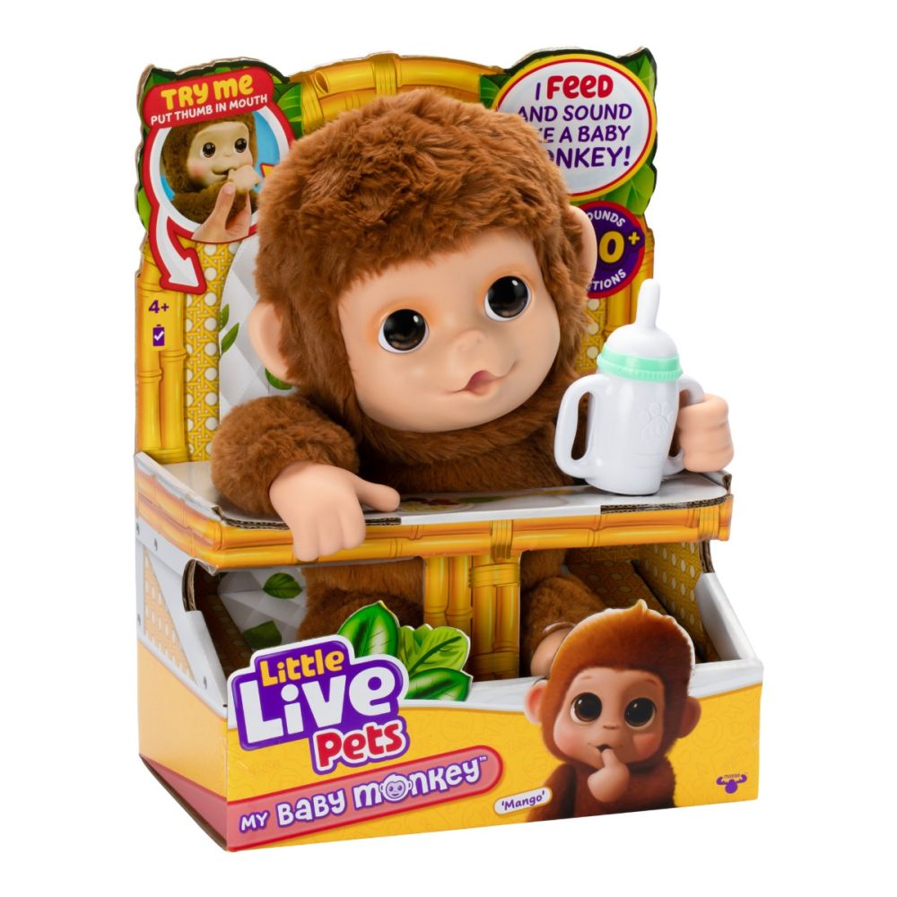 Jucarie de plus interactiva, Little Live Pets, My Baby Monkey, Mango