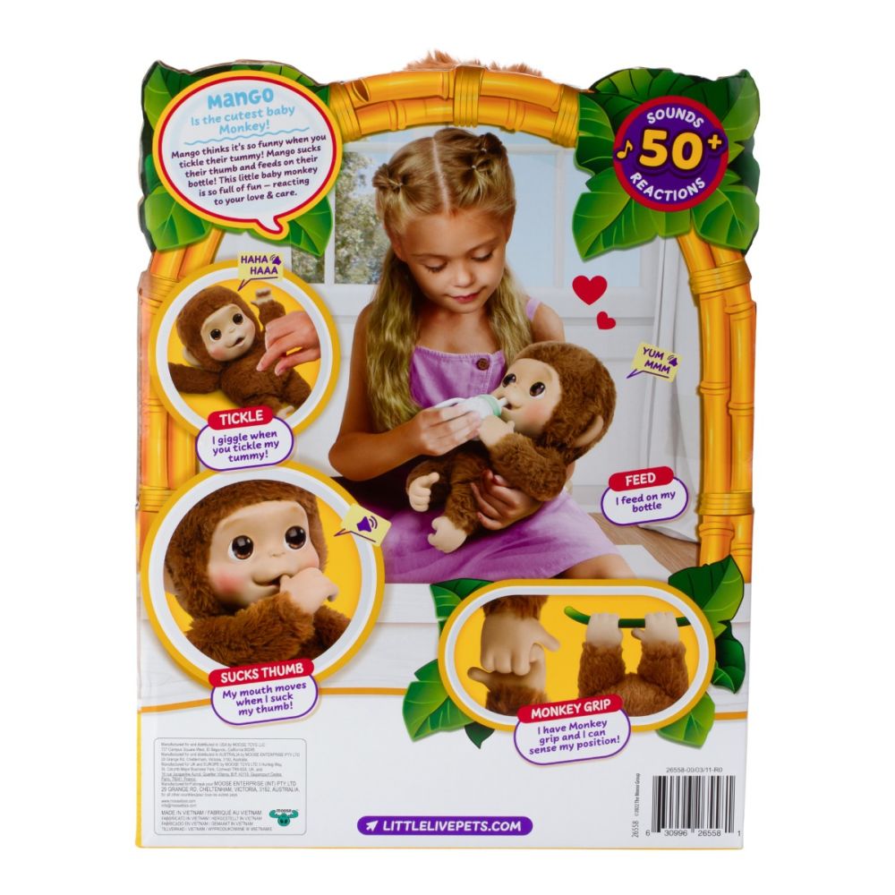 Jucarie de plus interactiva, Little Live Pets, My Baby Monkey, Mango