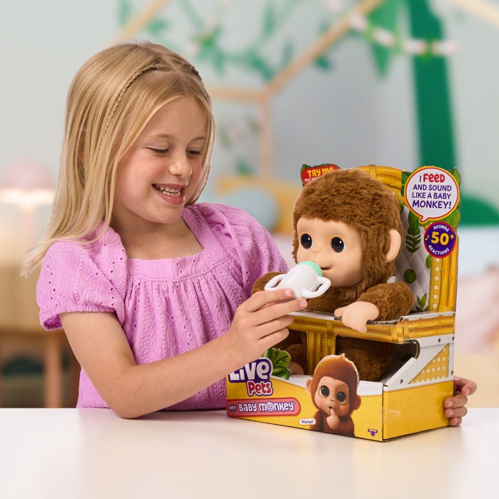 Jucarie de plus interactiva, Little Live Pets, My Baby Monkey, Mango