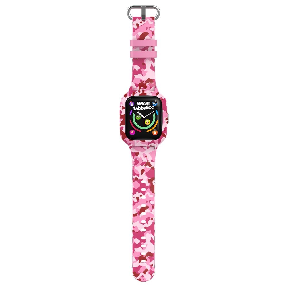 Ceas smartwatch, Tabby Boo, 4G, GPS, Camera HD, Ecran 1.4 inch, Camouflage Pink