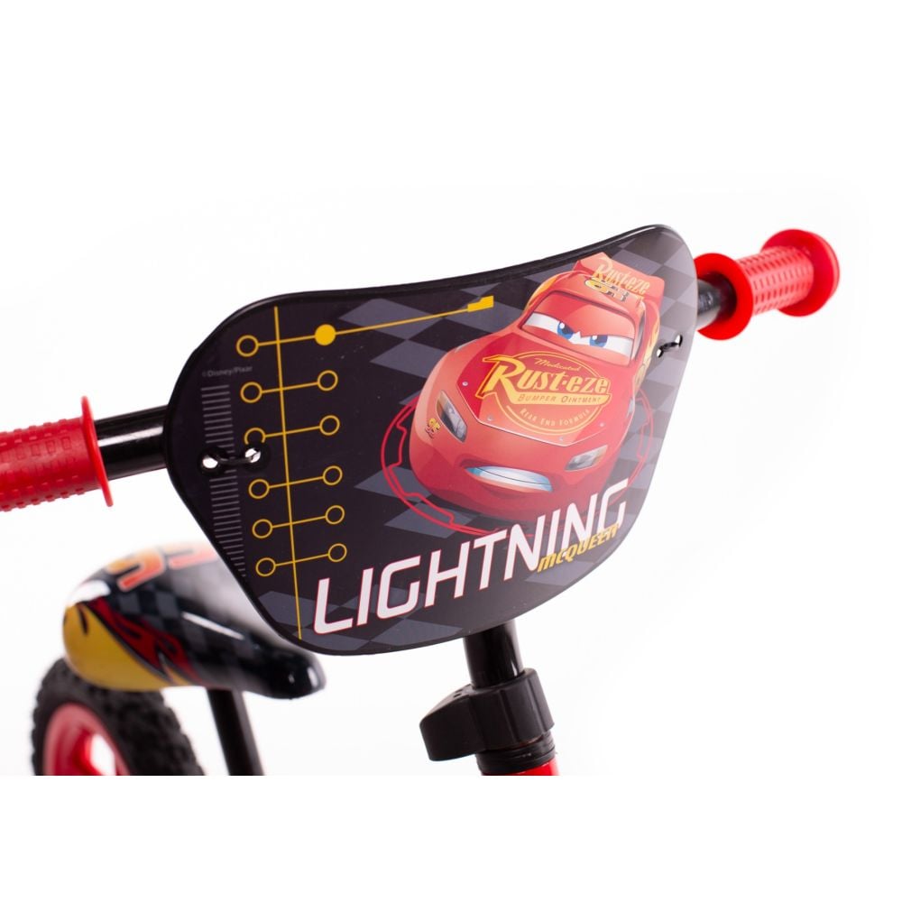 Bicicleta fara pedale, Huffy, Disney Cars, Lightning McQueen, 12 inch, Rosu