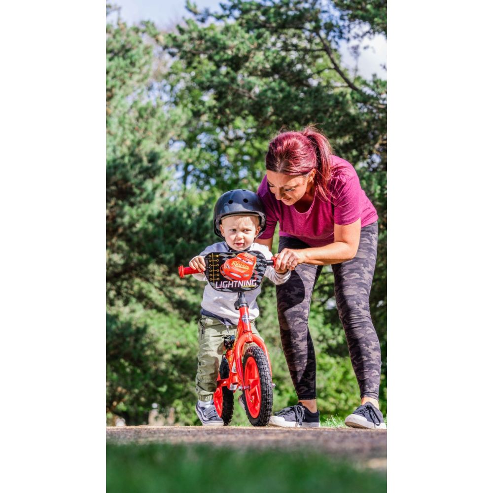 Bicicleta fara pedale, Huffy, Disney Cars, Lightning McQueen, 12 inch, Rosu