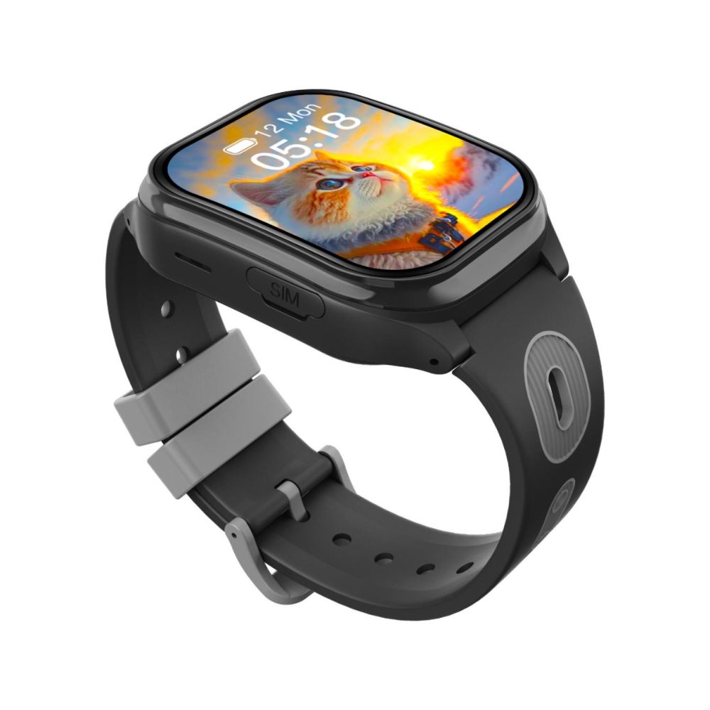 Ceas smartwatch, Tabby Boo, Smartwatch Vision, 4G, GPS, Ecran HD Curbat 2 inch, Black