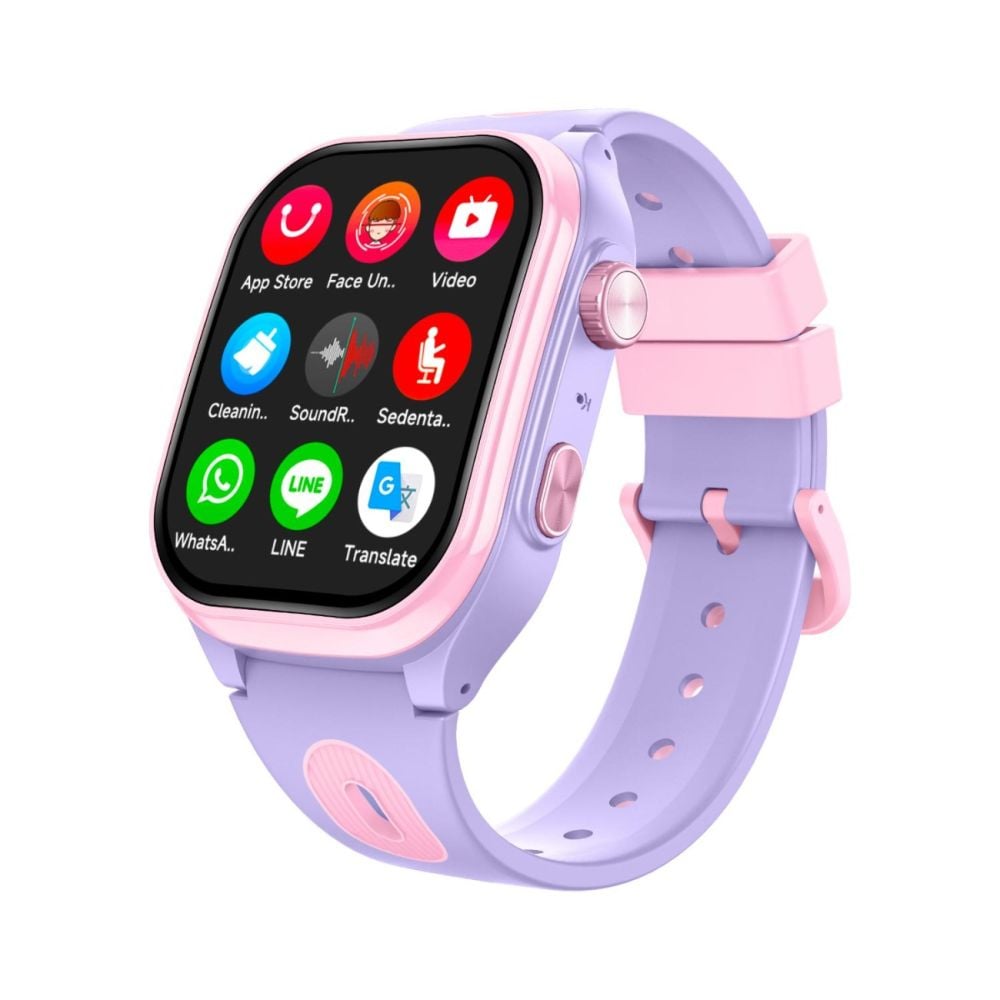 Ceas smartwatch, Tabby Boo, Smartwatch Vision, 4G, GPS, Ecran HD Curbat 2 inch, Purple