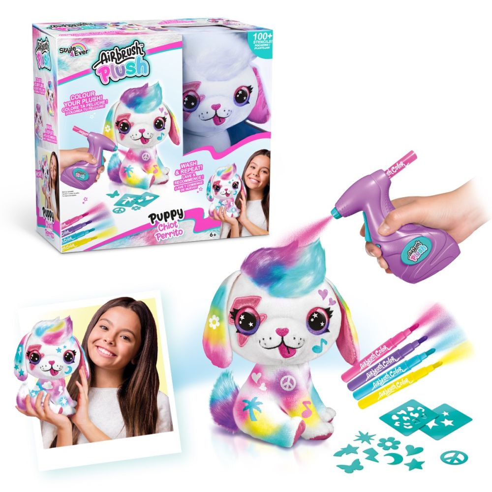 Jucarie de plus de colorat, Airbrush Plush, Puppy