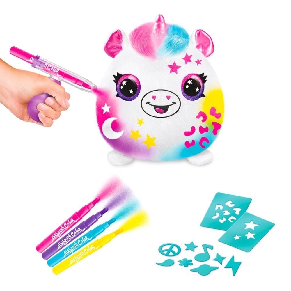 Jucarie de plus de colorat, Airbrush Plush, Squishy Plush, Unicorn