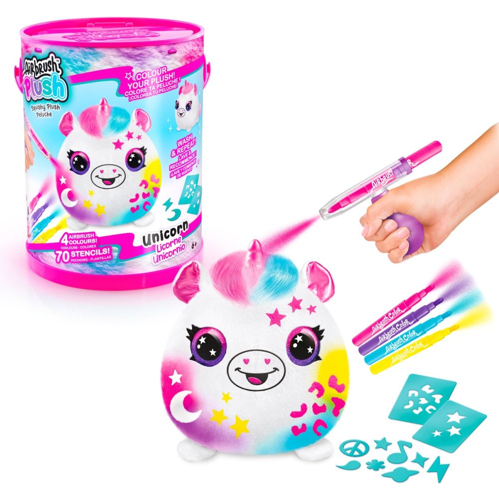 Jucarie de plus de colorat, Airbrush Plush, Squishy Plush, Unicorn