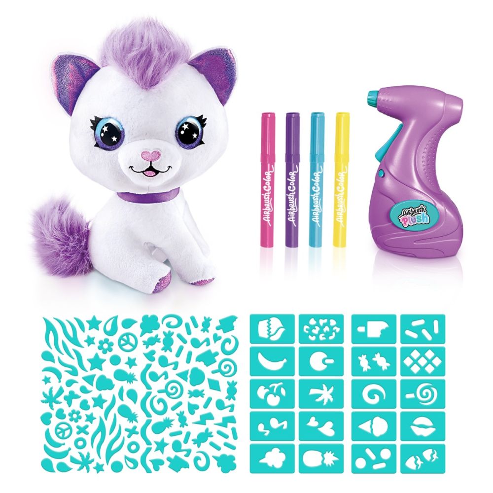 Jucarie de plus de colorat, Airbrush Plush, Kitty