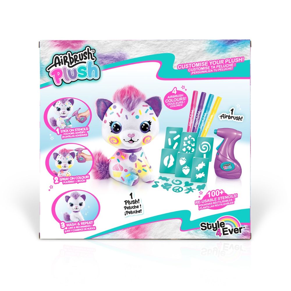 Jucarie de plus de colorat, Airbrush Plush, Kitty