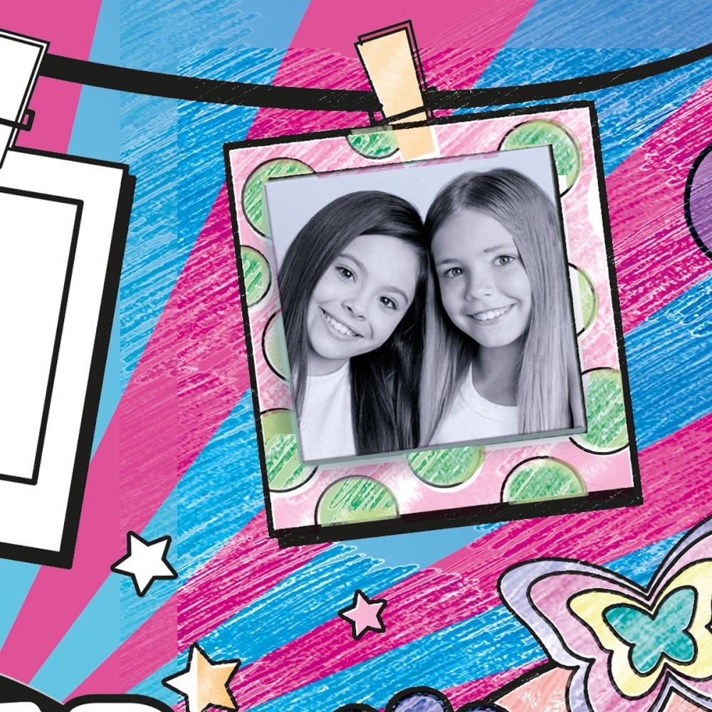 Set rola de colorat 4 metri si 12 creioane colorate, Style 4 Ever, Good Vibes