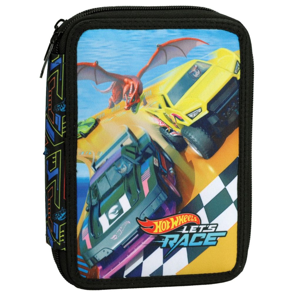 Penar echipat cu 2 compartimente, Hot Wheels, Lets Race