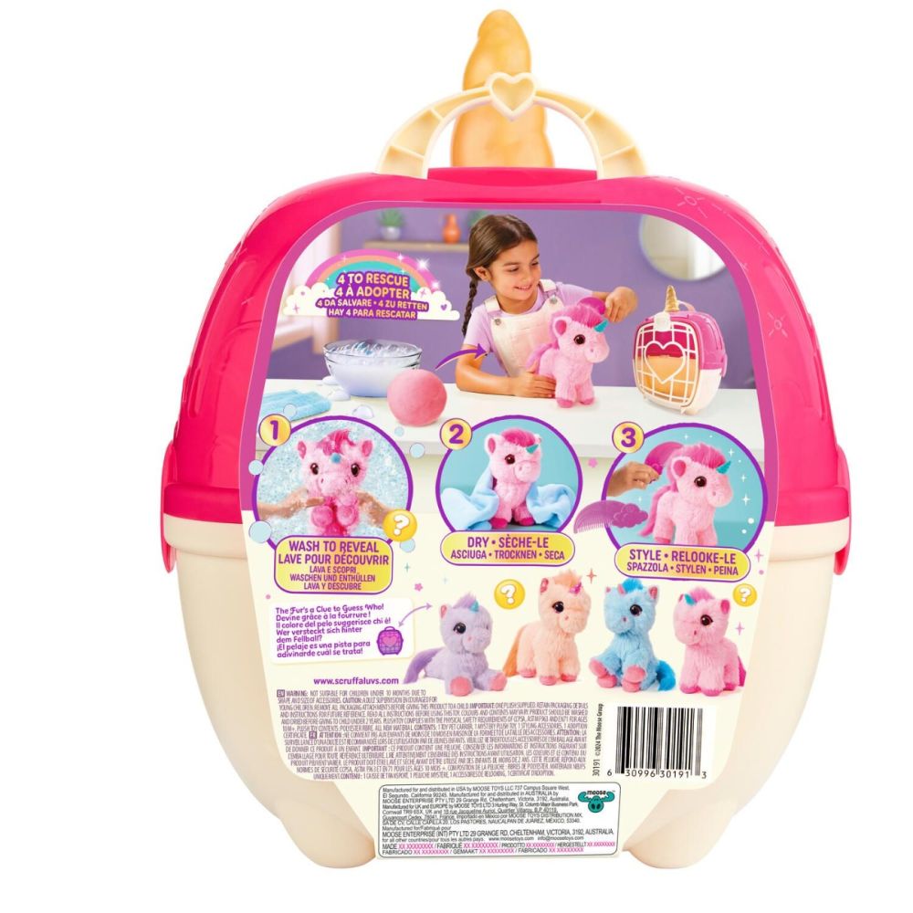 Set de joaca cu 2 jucarii de plus surpriza, Scruff A Luvs, Unicorn, S3