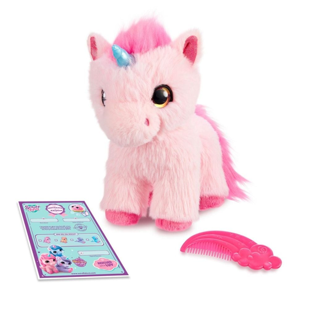 Set de joaca cu 2 jucarii de plus surpriza, Scruff A Luvs, Unicorn, S3