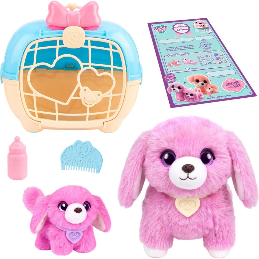 Set de joaca cu 2 jucarii de plus surpriza, Scruff A Luvs, Mom and Baby, S3